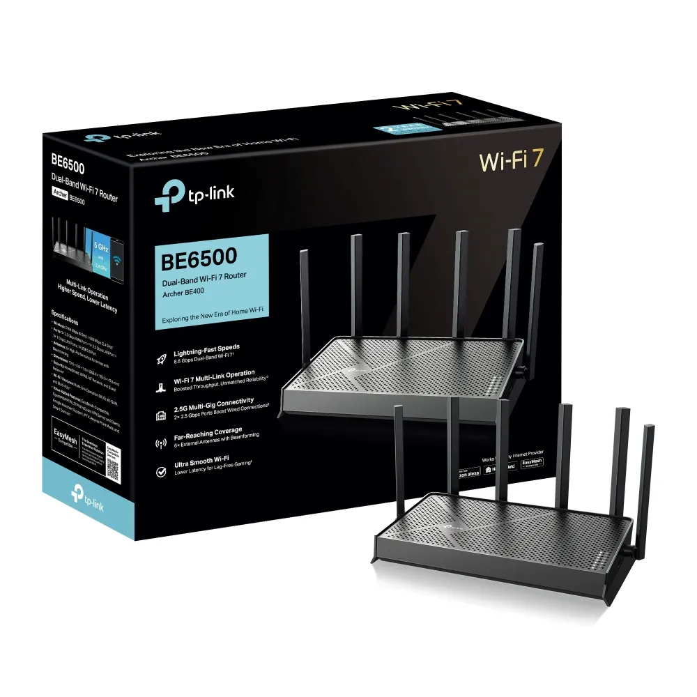 TP-Link Archer BE400 Router, Wi-Fi 7, Dual-band, with 2.5G WAN
